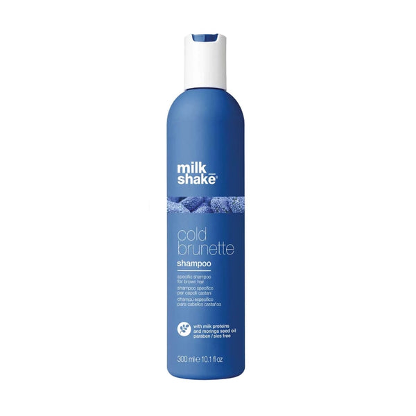 Sampon pentru Neutralizarea Tonurilor de Rosu sau Portocaliu pentru Par Brunet/ Saten - Milk Shake Cold Brunette Shampoo, 300 ml