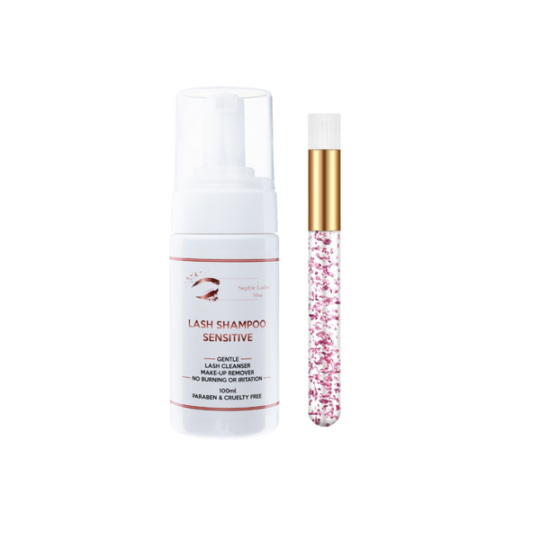 Spumă Extensii Gene Sensitive 100 ml + Pensula - Sophie Lashes Shop