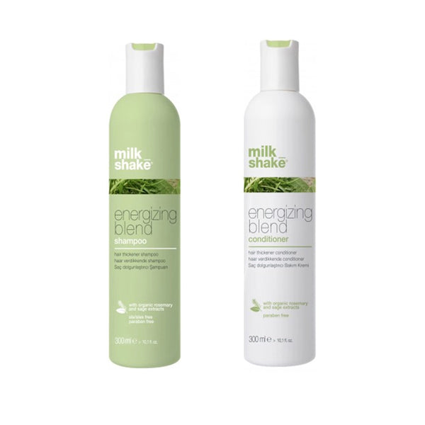 Pachet pentru Par Fin, Subtire si Fragil - Milk Shake Energizing Blend: Sampon Energizing Blend Shampoo, 300 ml + Balsam Energizing Blend Conditioner, 300 ml - Sophie Lashes Shop