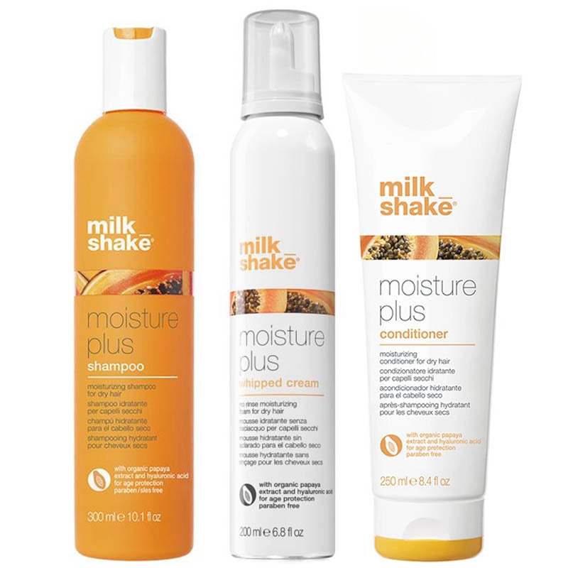 Set Milkshake Moisture Plus Sampon 300ml Balsam 250ml Spuma 200ml